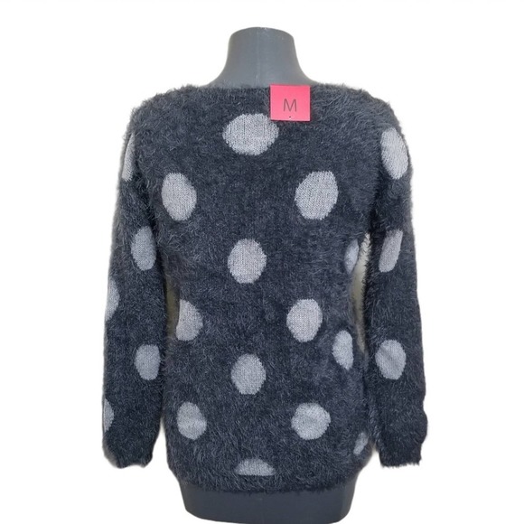 Gray Polka Dot Sweater M - Picture 3 of 5